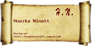 Huszka Ninett névjegykártya
